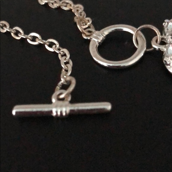 RHINESTONE HEART NWOT IN SILVERTONE CHAIN BRACELET - Picture 6 of 10